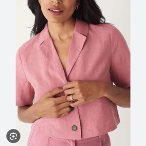 Frank & Oak Cropped Blazer Faded Rose